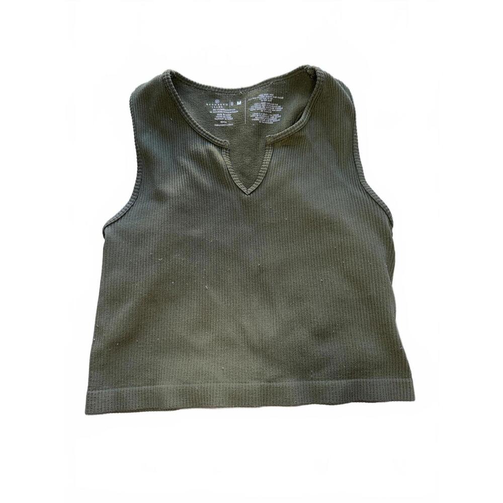 Boom Boom Jeans Olive Green Sleeveless Knit Top Medium